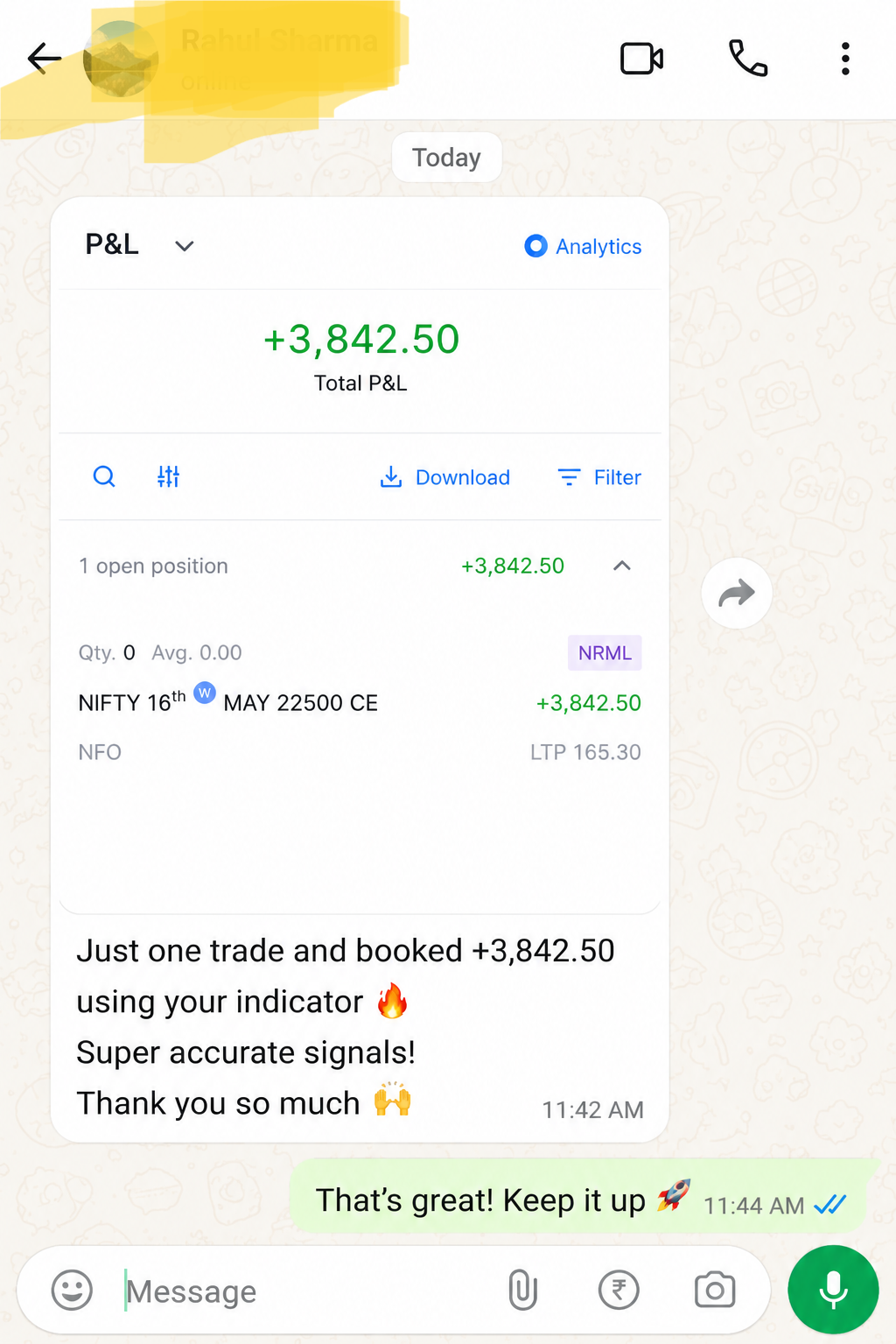 Trader review saying best indicator ever
